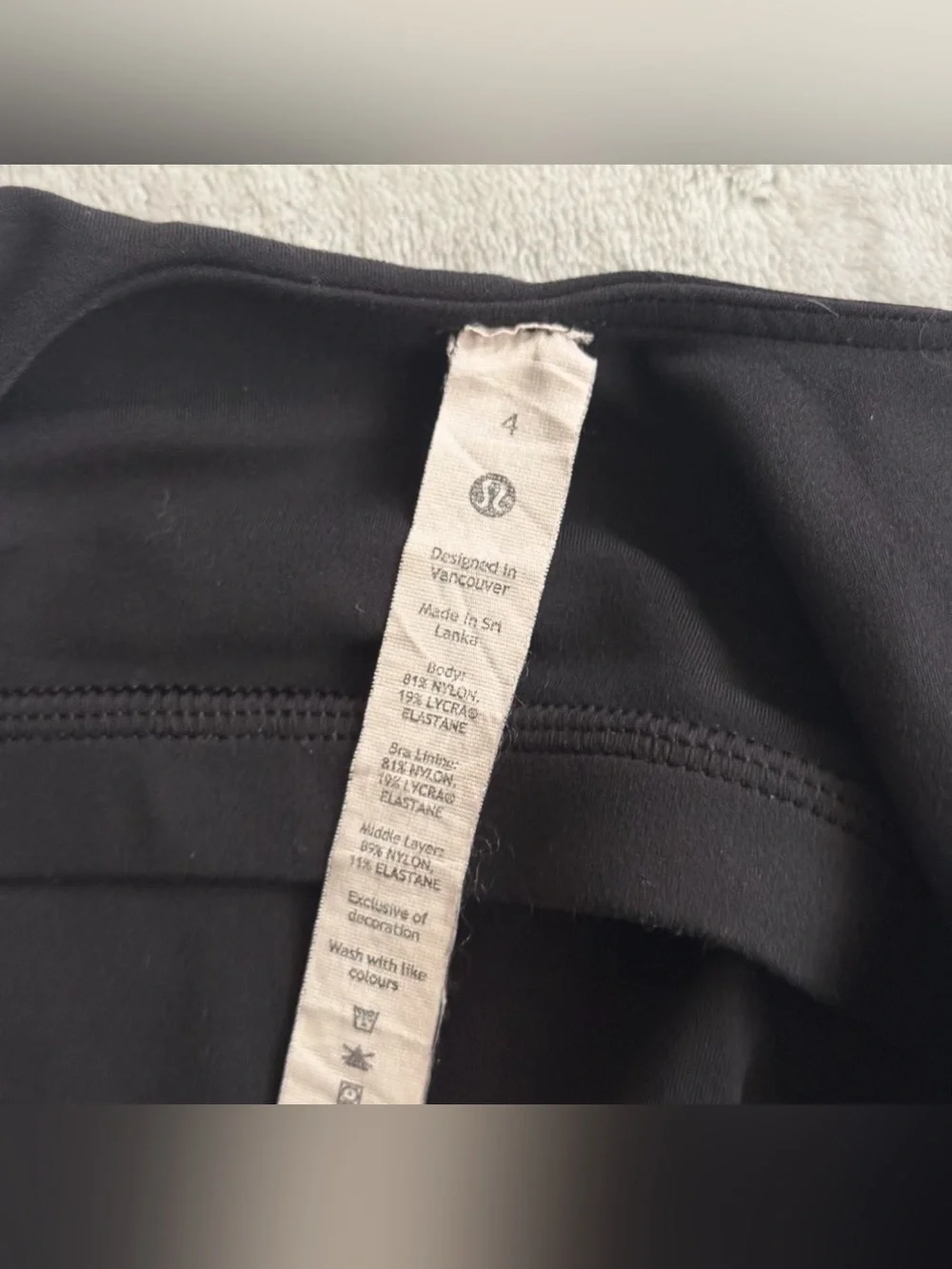 lululemon align tank - black, size 4